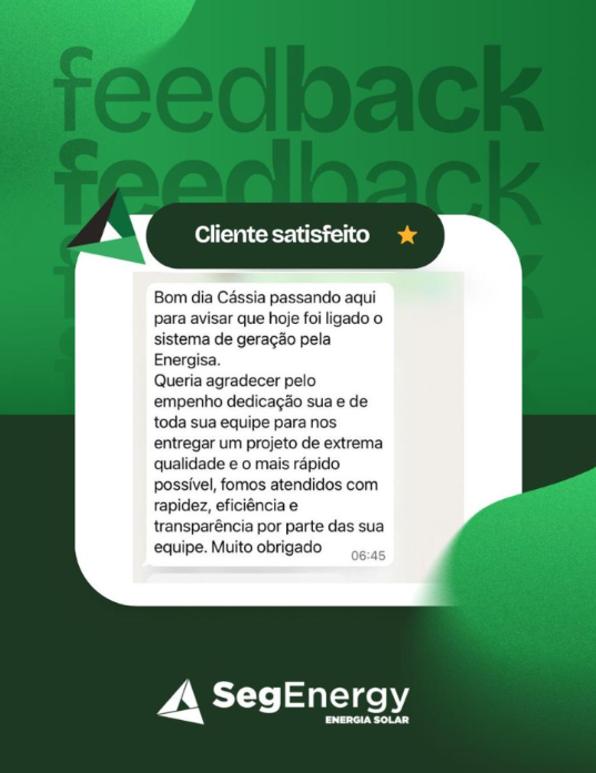 Feedback de cliente SegEnergy 7